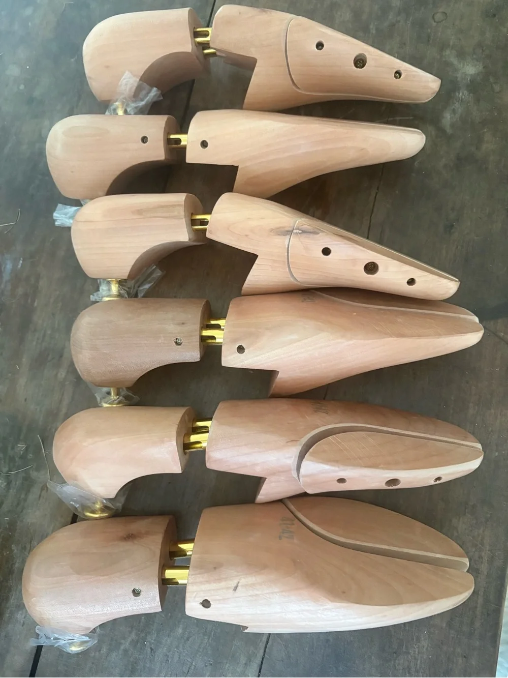 Lot of 3 pairs Shoe Trees for Men - Natural Brown 41-42